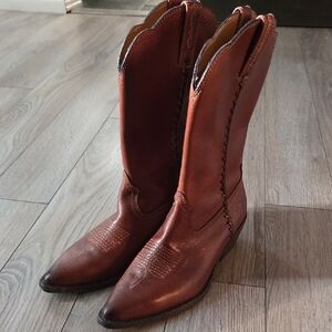 Patricia Nash Brown Leather Western Boots 7.5 8
